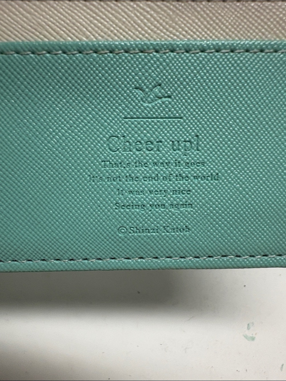 Two-Tone Mint and Coral Zip Wallet by - Picture 10 of 13